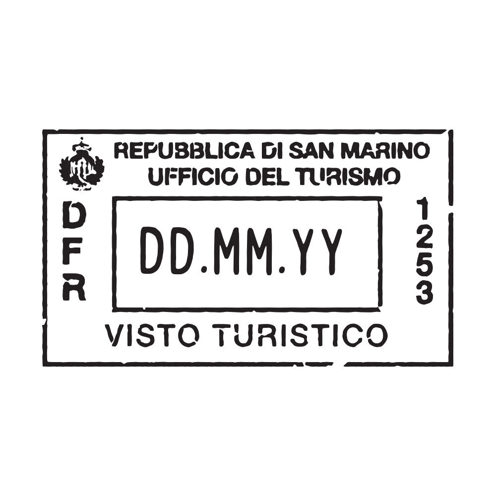 Passport Stamp Decal - San Marino Conquest Maps LLC