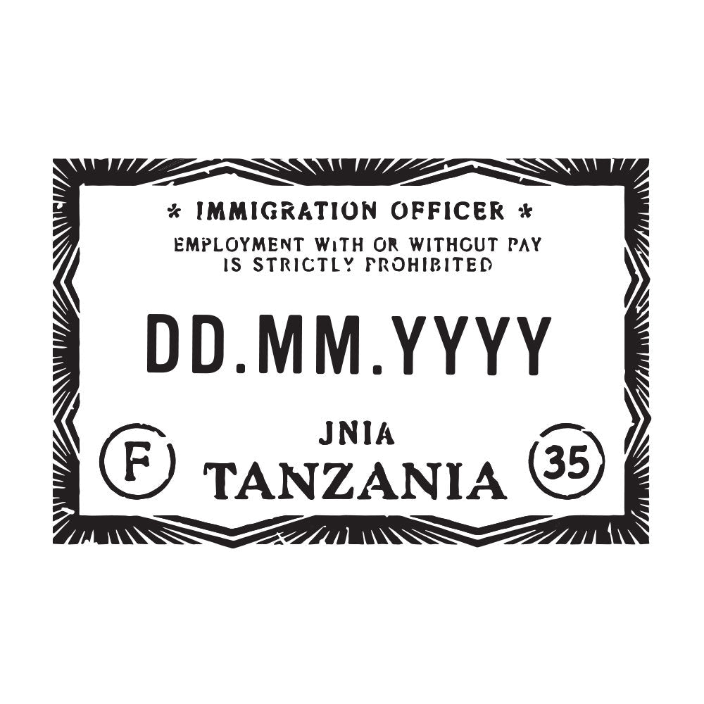 Passport Stamp Decal - Tanzania Conquest Maps LLC