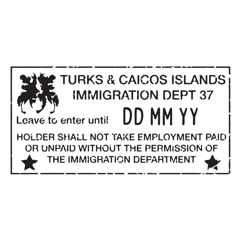 Passport Stamp Decal - Turks and Caicos Conquest Maps LLC