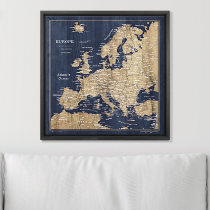 Push Pin Europe Map (Pin Board) - Deep-Sea Drift