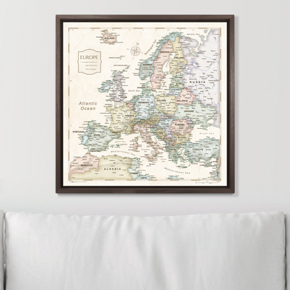 Push Pin Europe Map (Pin Board) - Desert Sunrise