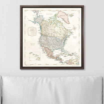 Push Pin North America Map (Pin Board) - Desert Sunrise