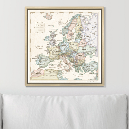 Push Pin Europe Map (Pin Board) - Desert Sunrise