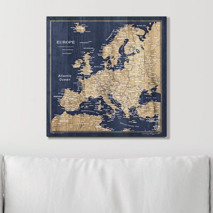 Push Pin Europe Map (Pin Board) - Deep-Sea Drift