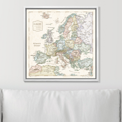 Push Pin Europe Map (Pin Board) - Desert Sunrise