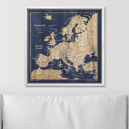 Push Pin Europe Map (Pin Board) - Deep-Sea Drift