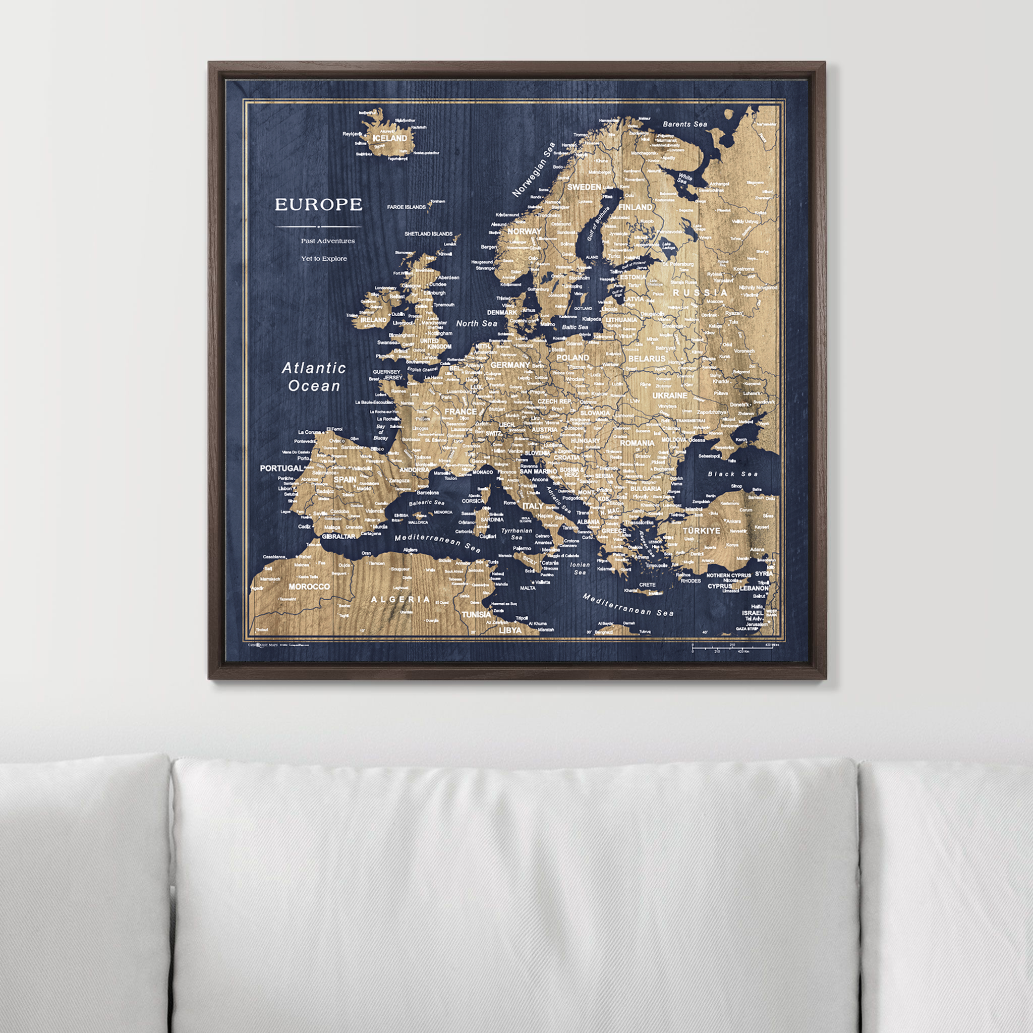 Push Pin Europe Map (Pin Board) - Deep-Sea Drift