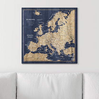 Push Pin Europe Map (Pin Board) - Deep-Sea Drift