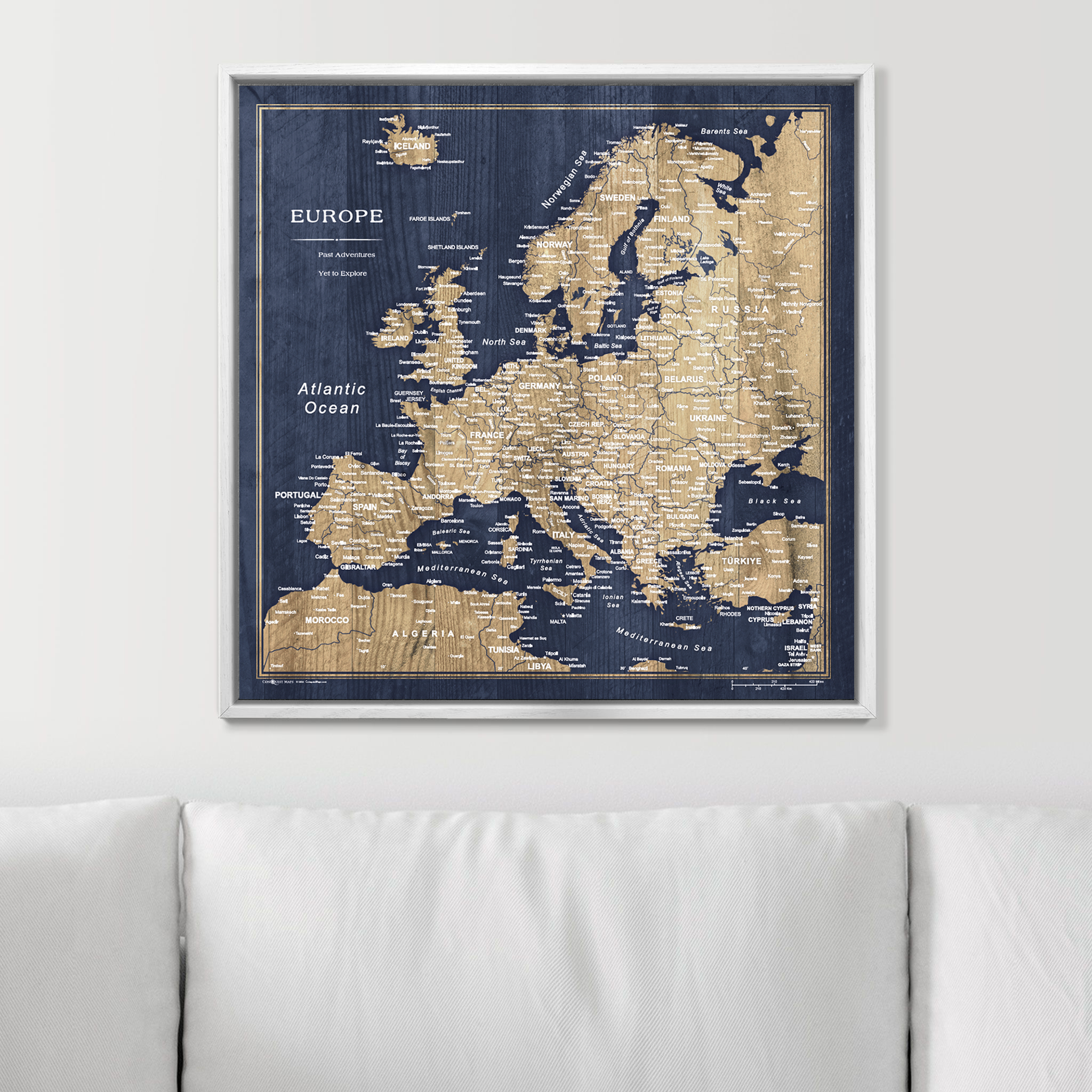 Push Pin Europe Map (Pin Board) - Deep-Sea Drift