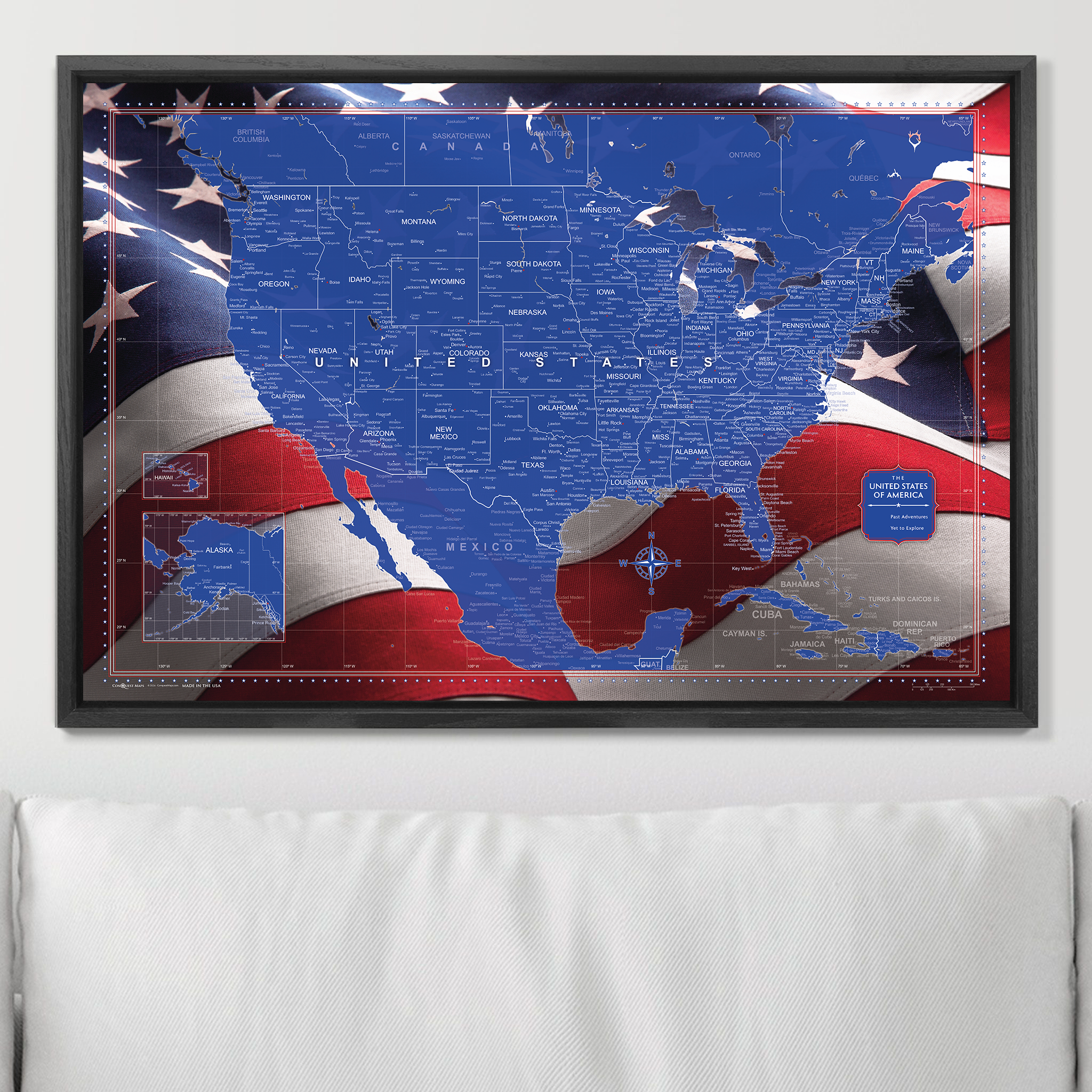 Push Pin USA Map (Pin Board) - Star Spangled 250th Anniversary Edition