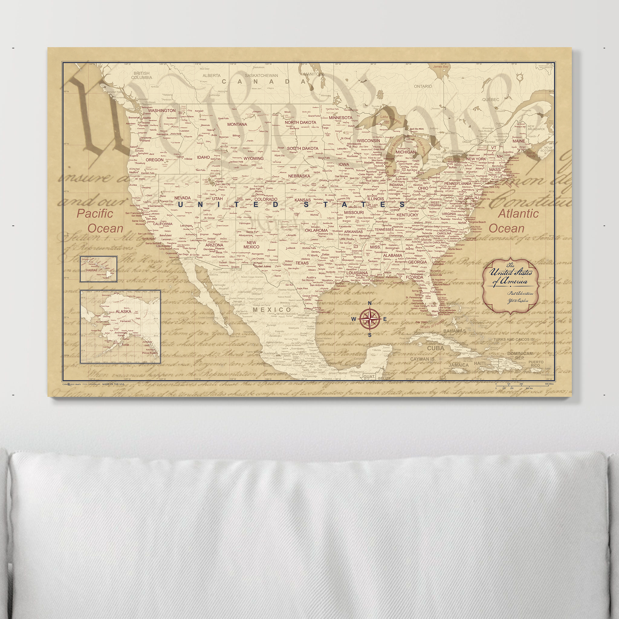 Push Pin USA Map (Pin Board) - We the People 250th Anniversary Edition CM Pin Board