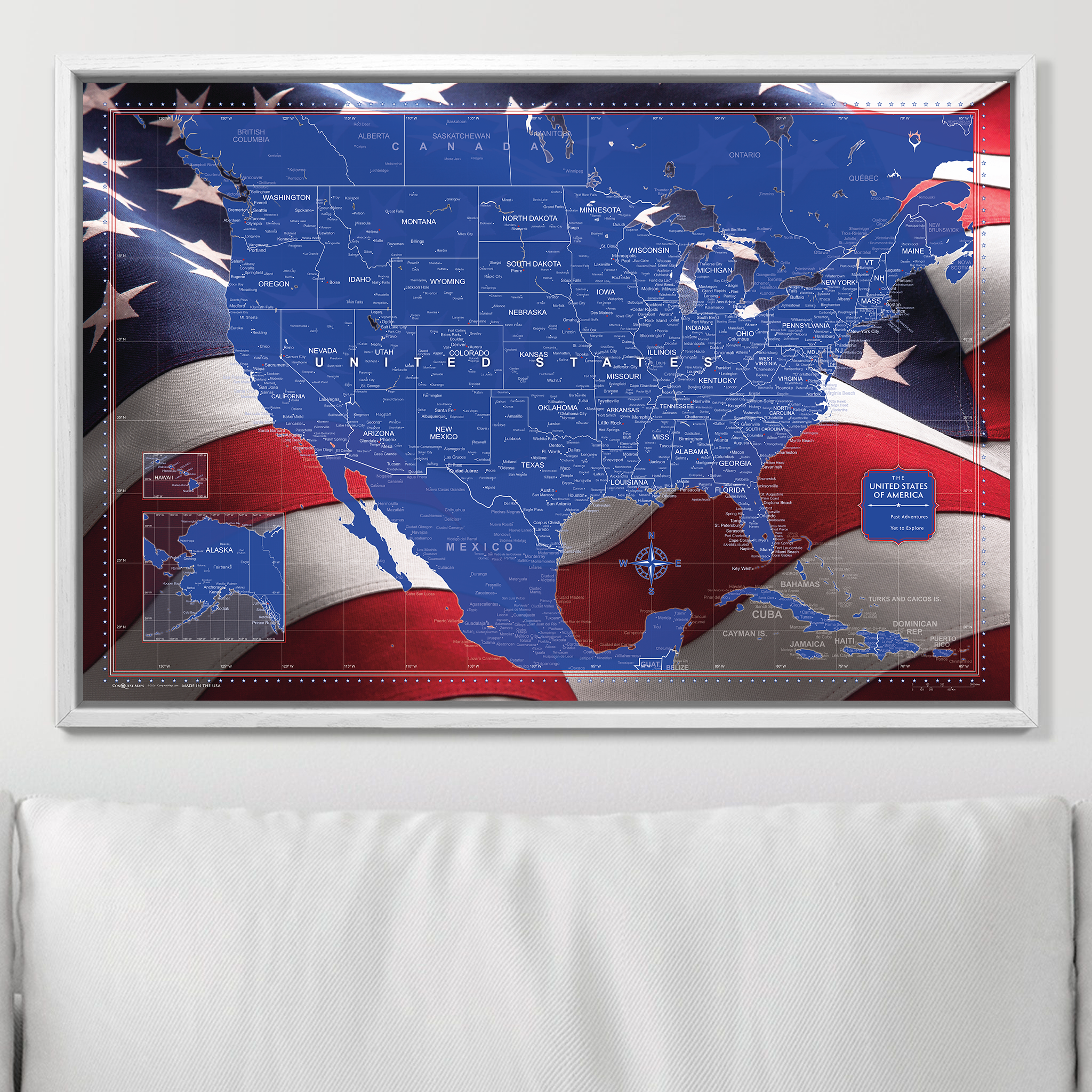 Push Pin USA Map (Pin Board) - Star Spangled 250th Anniversary Edition