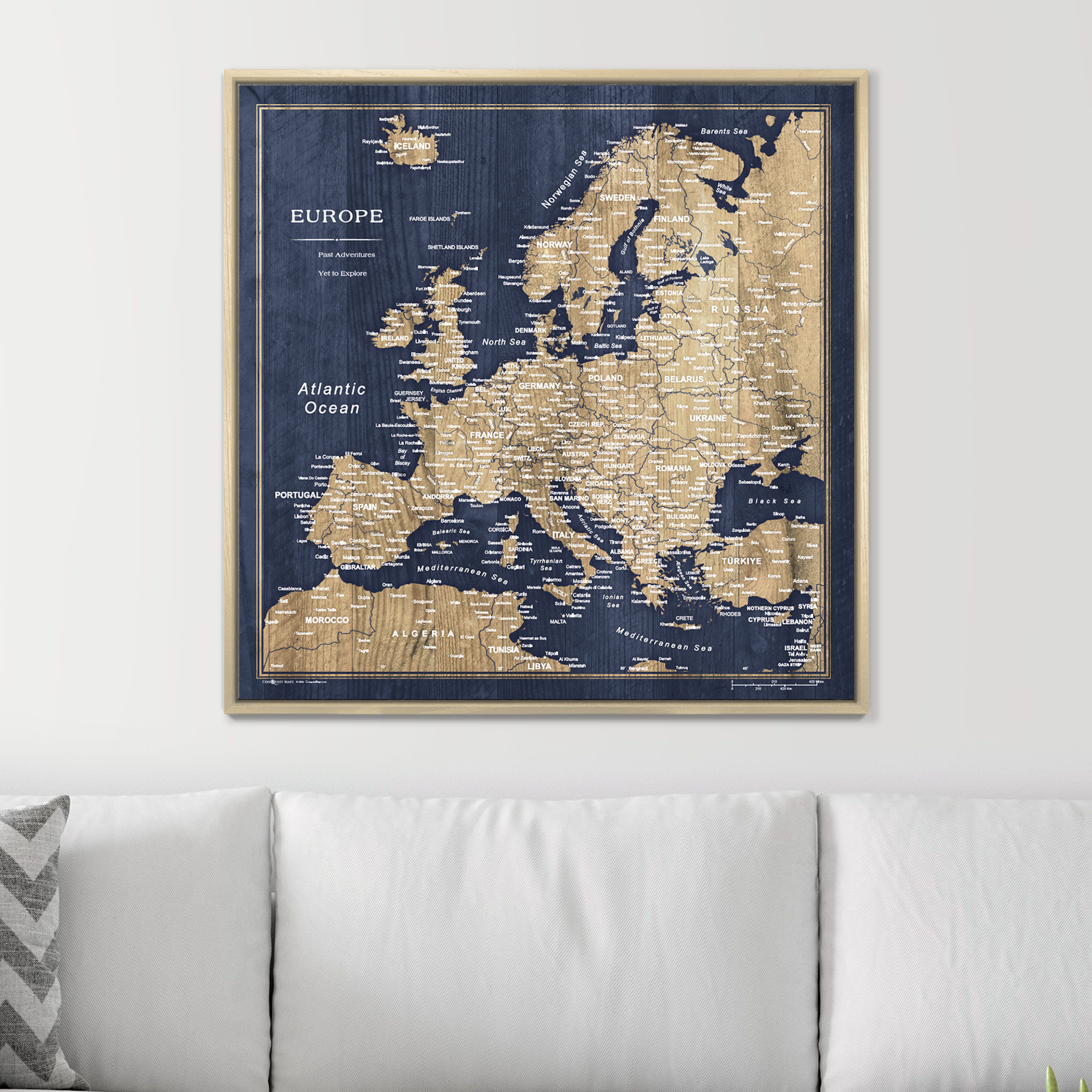 Push Pin Europe Map (Pin Board) - Deep-Sea Drift