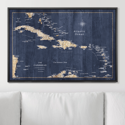 Push Pin Caribbean Map (Pin Board) - Deep-Sea Drift