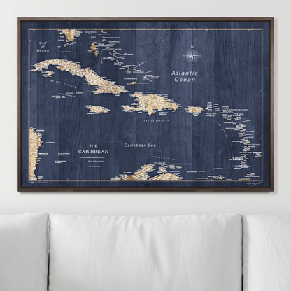 Push Pin Caribbean Map (Pin Board) - Deep-Sea Drift