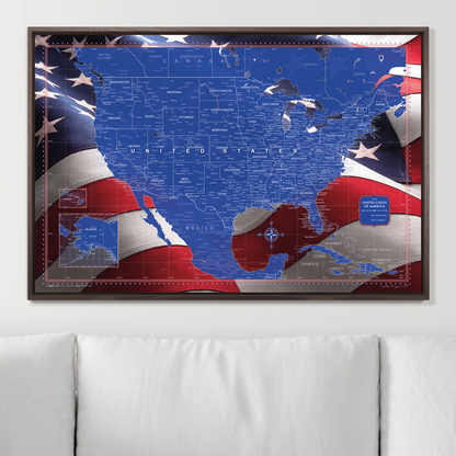 Push Pin USA Map (Pin Board) - Star Spangled 250th Anniversary Edition