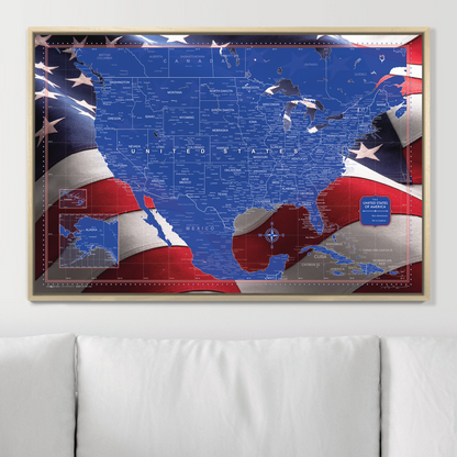 Push Pin USA Map (Pin Board) - Star Spangled 250th Anniversary Edition