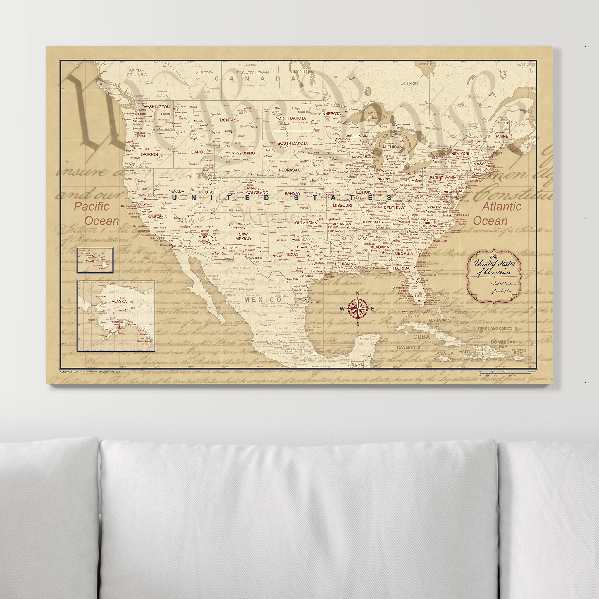 Push Pin USA Map (Pin Board) - We the People 250th Anniversary Edition CM Pin Board
