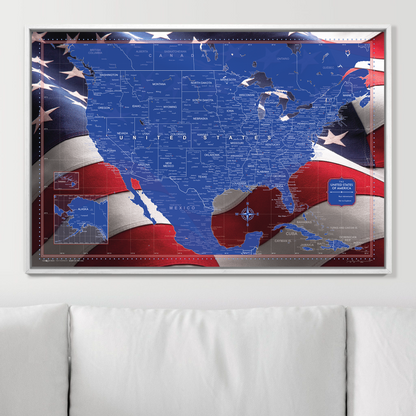 Push Pin USA Map (Pin Board) - Star Spangled 250th Anniversary Edition