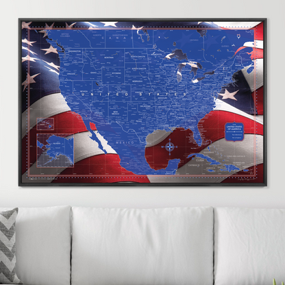 Push Pin USA Map (Pin Board) - Star Spangled 250th Anniversary Edition