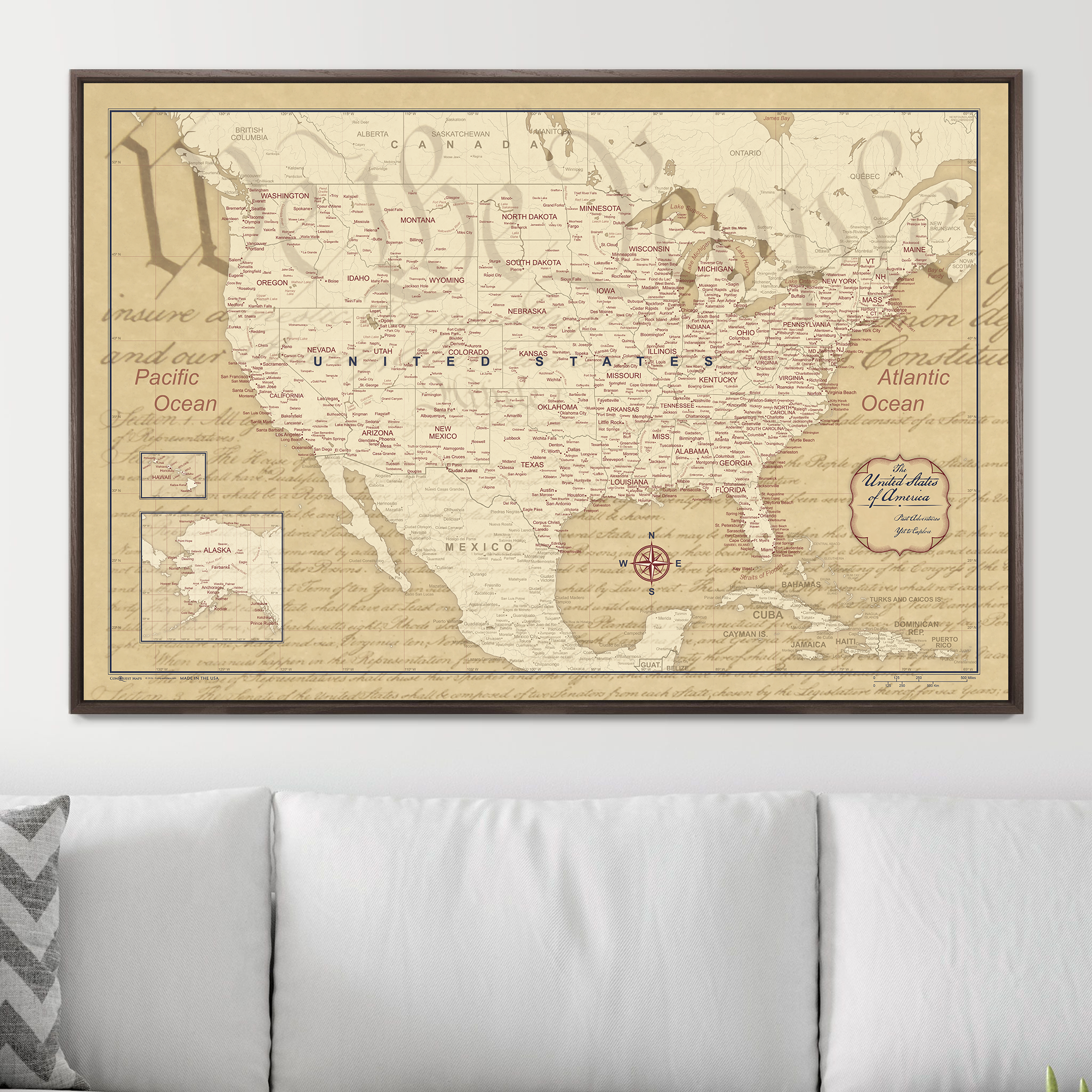 Push Pin USA Map (Pin Board) - We the People 250th Anniversary Edition CM Pin Board