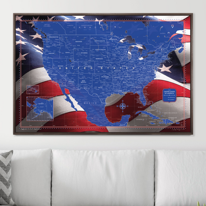 Push Pin USA Map (Pin Board) - Star Spangled 250th Anniversary Edition
