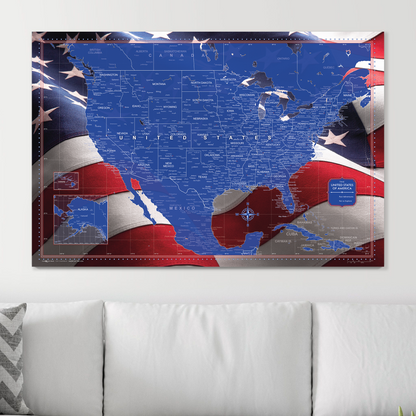 Push Pin USA Map (Pin Board) - Star Spangled 250th Anniversary Edition