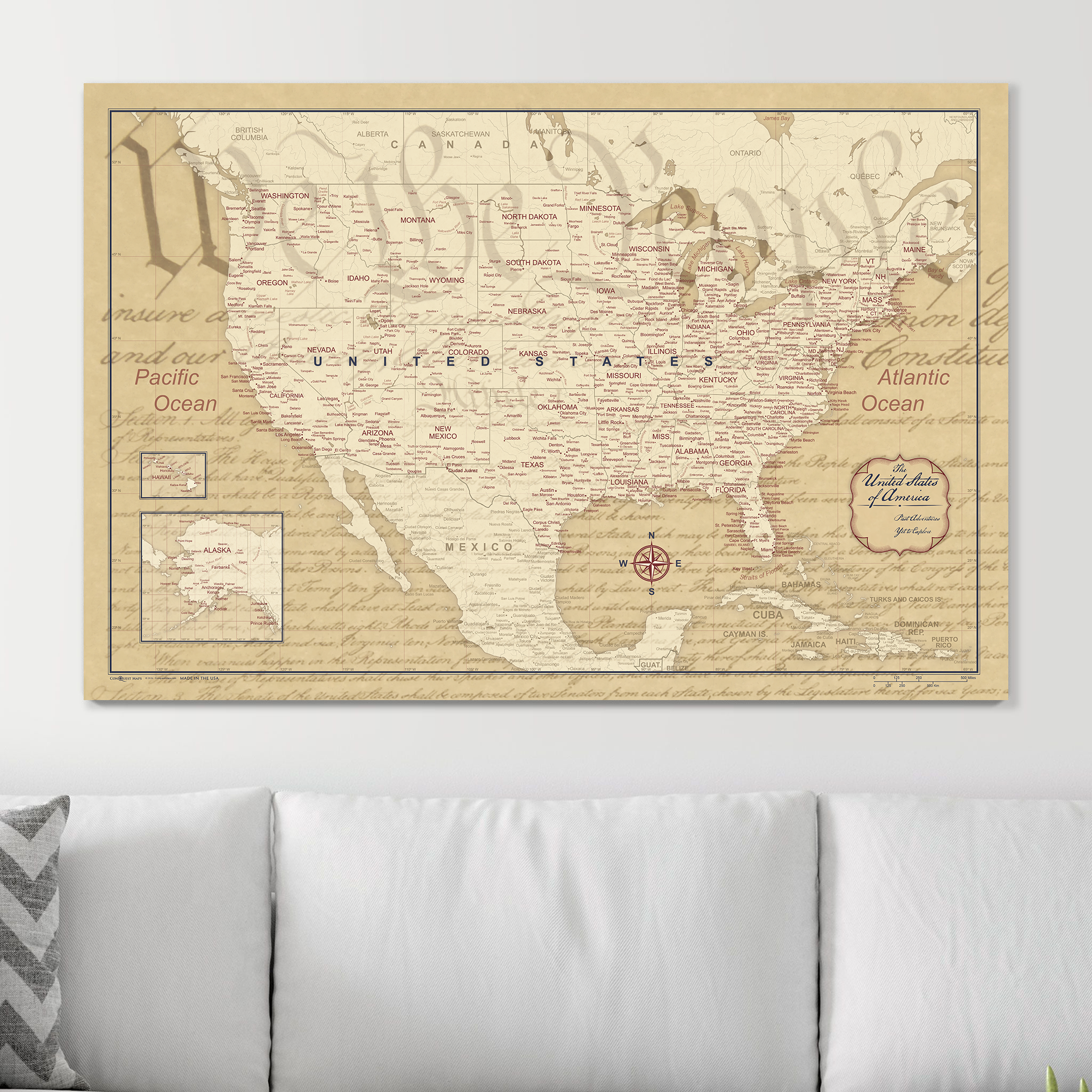 Push Pin USA Map (Pin Board) - We the People 250th Anniversary Edition CM Pin Board