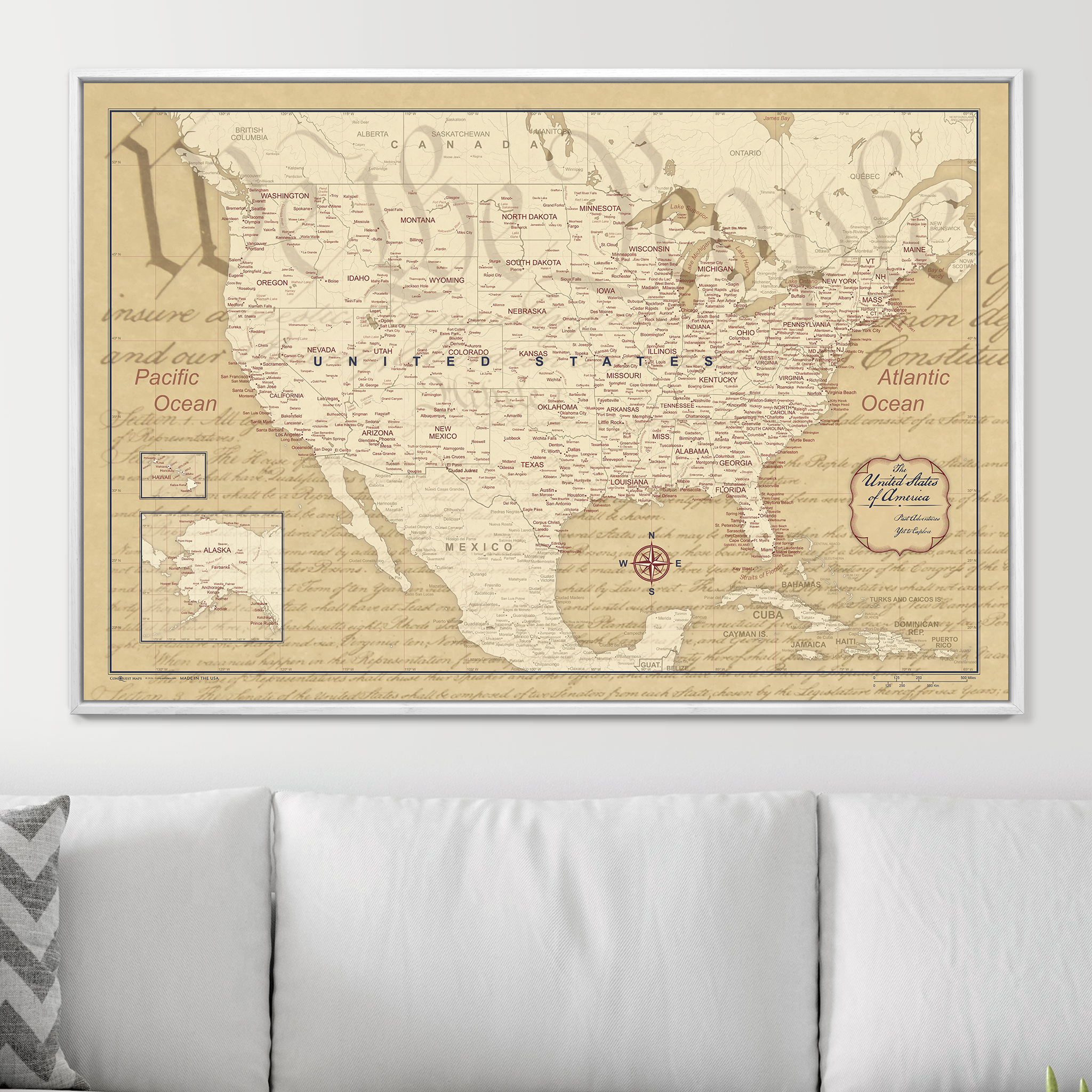 Push Pin USA Map (Pin Board) - We the People 250th Anniversary Edition CM Pin Board