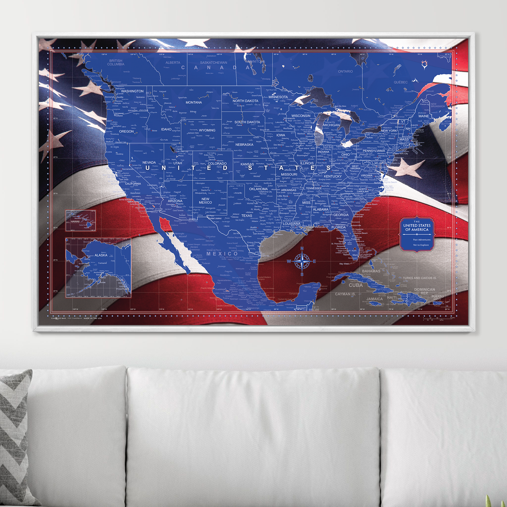 Push Pin USA Map (Pin Board) - Star Spangled 250th Anniversary Edition