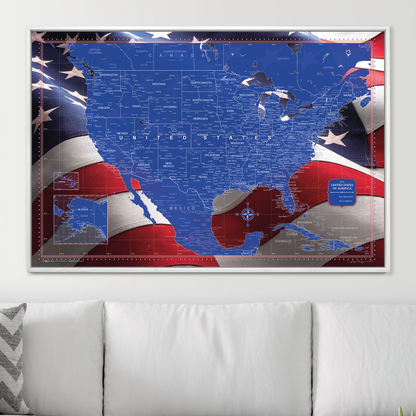 Push Pin USA Map (Pin Board) - Star Spangled 250th Anniversary Edition