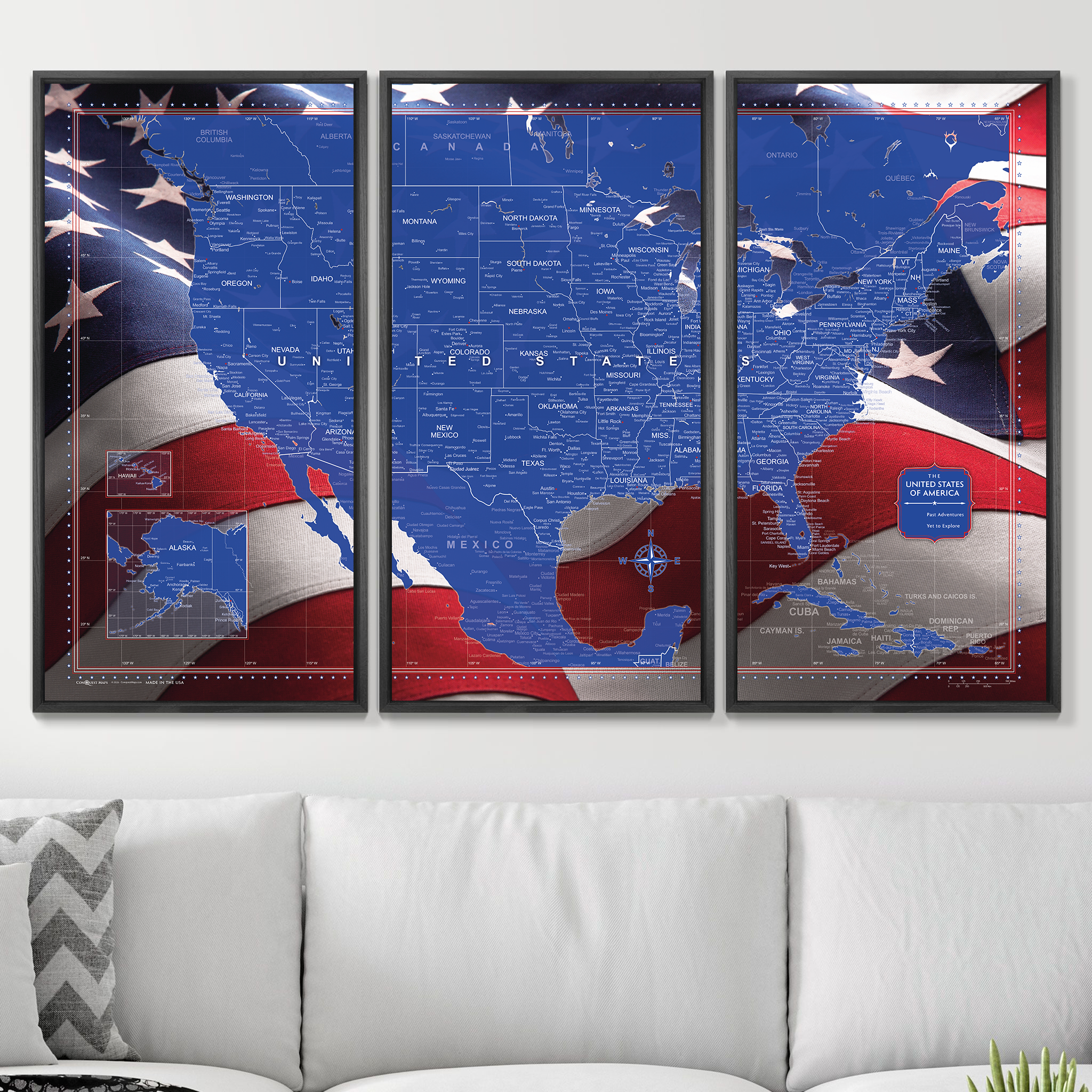 Push Pin USA Map (Pin Board) - Star Spangled 250th Anniversary Edition