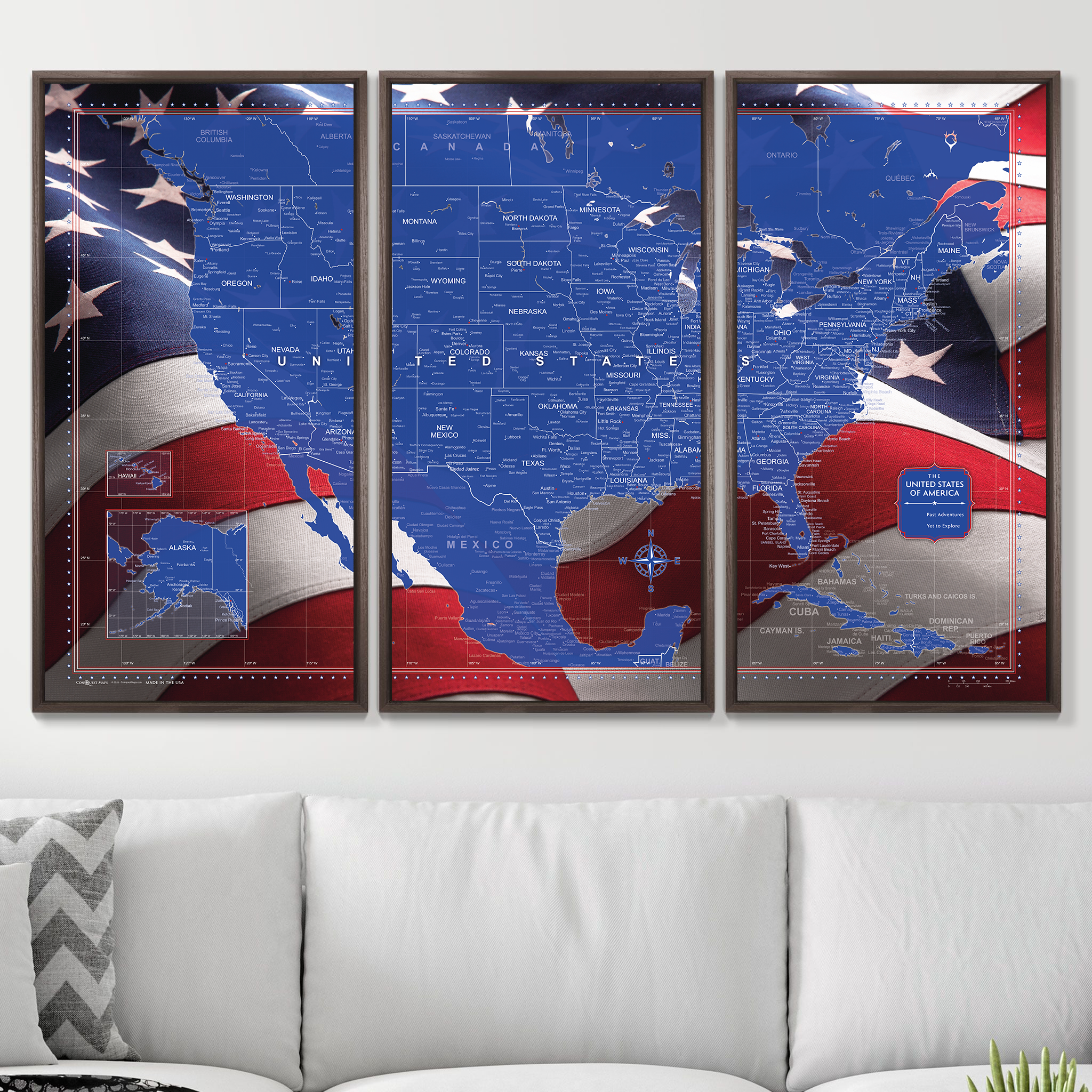 Push Pin USA Map (Pin Board) - Star Spangled 250th Anniversary Edition