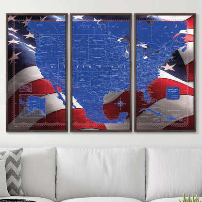 Push Pin USA Map (Pin Board) - Star Spangled 250th Anniversary Edition