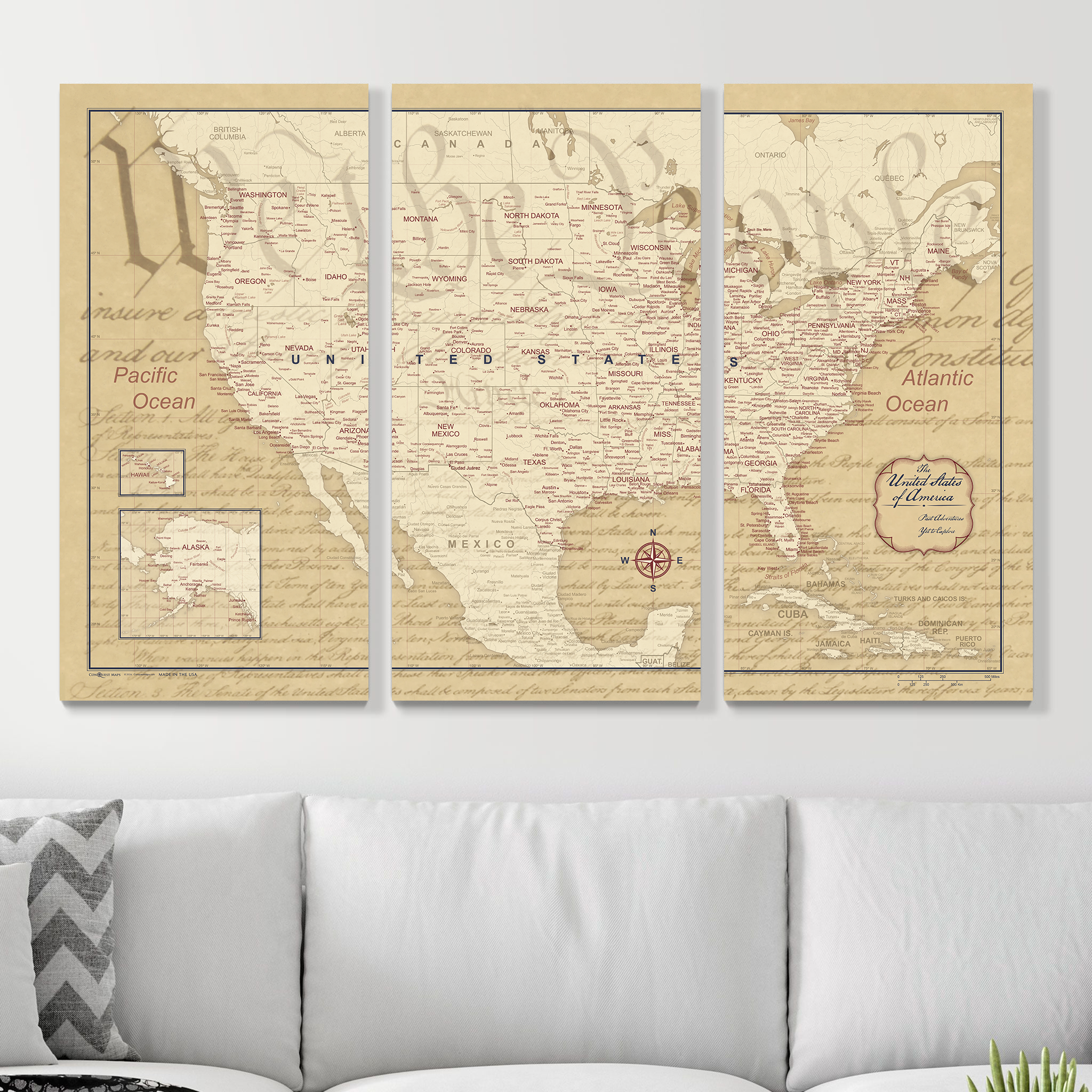 Push Pin USA Map (Pin Board) - We the People 250th Anniversary Edition (Copy) CM Pin Board