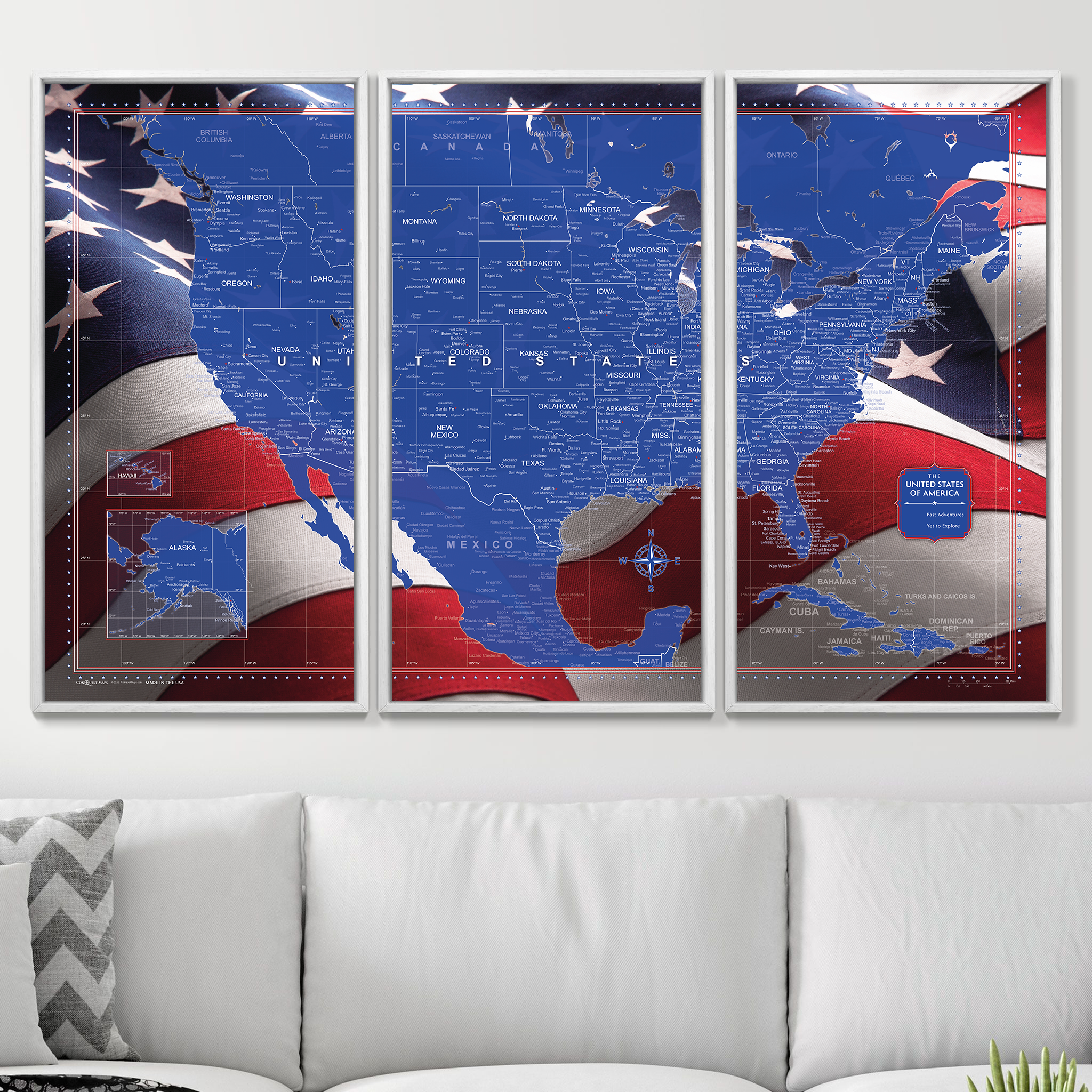 Push Pin USA Map (Pin Board) - Star Spangled 250th Anniversary Edition
