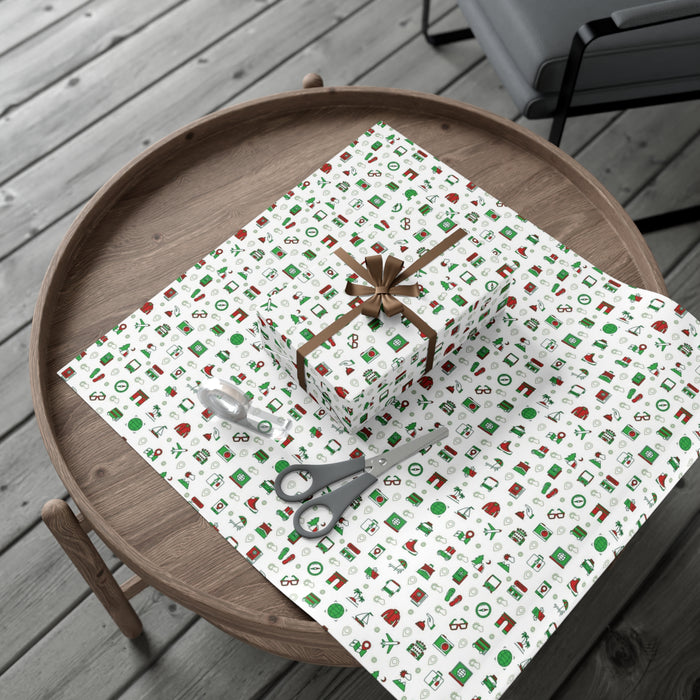 Travel Gift Wrapping Paper - White Festive Design — Conquest Maps LLC