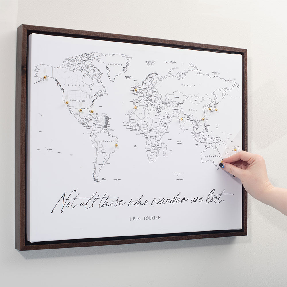 Pretty World Map | Quality Framing Options | Conquest Maps