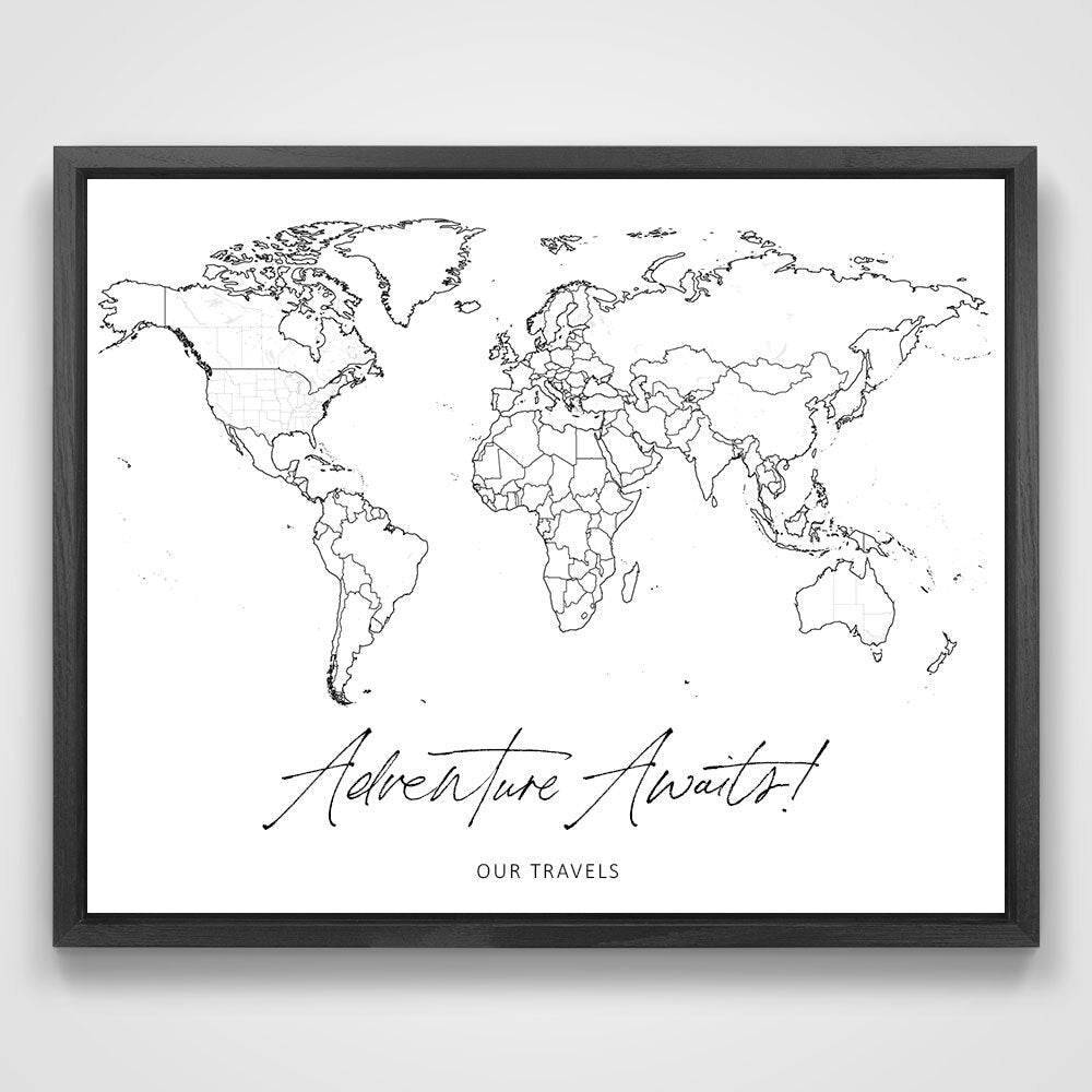 pretty-world-map-quality-framing-options-conquest-maps for Free Printable Black And White World Map Pretty World Map | Quality Framing Options | Conquest Maps for Free Printable Black And White World Map