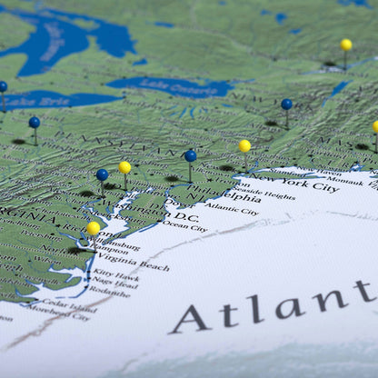 Push Pin World Map (Pin Board) - The Night Voyager - Essentials Collection Conquest Maps LLC