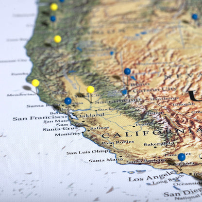 Push Pin World Map (Pin Board) - The Night Voyager - Essentials Collection Conquest Maps LLC