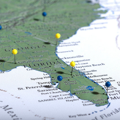 Push Pin World Map (Pin Board) - The Night Voyager - Essentials Collection Conquest Maps LLC