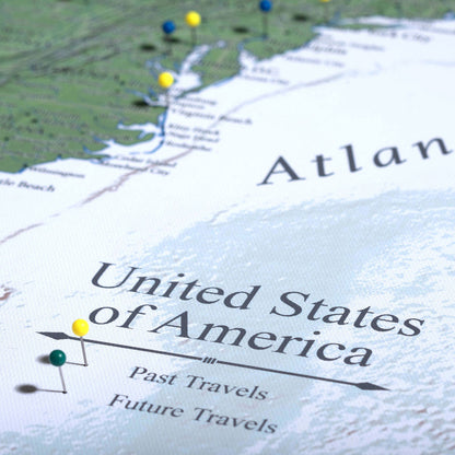 Push Pin World Map (Pin Board) - The Night Voyager - Essentials Collection Conquest Maps LLC