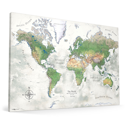 Push Pin World Map (Pin Board) - The Adventurer - Essentials Collection