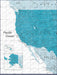 USA Map Poster - Teal Color Splash CM Poster
