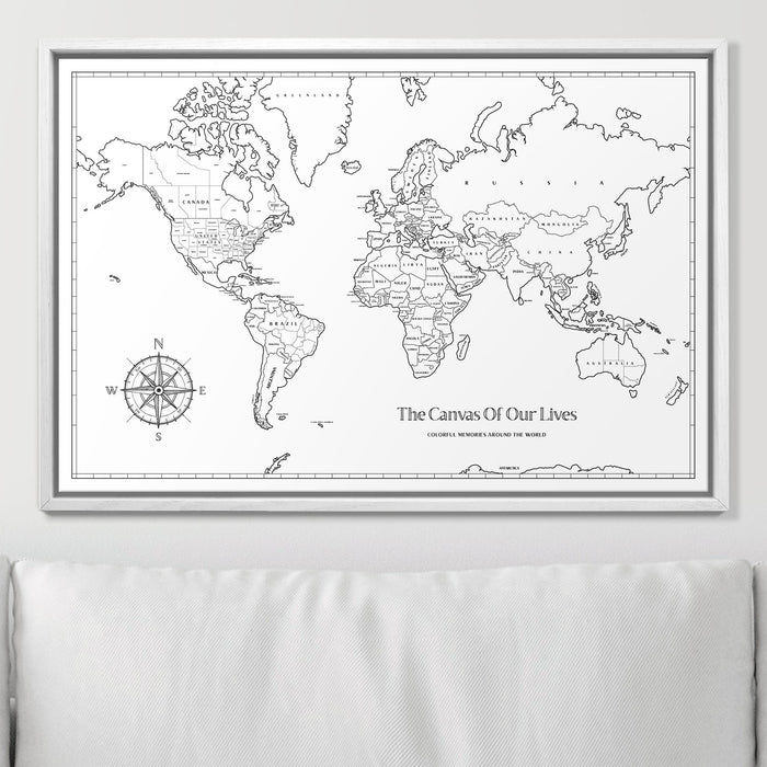 Color Your World! Paintable Push Pin Map CM Pin Board