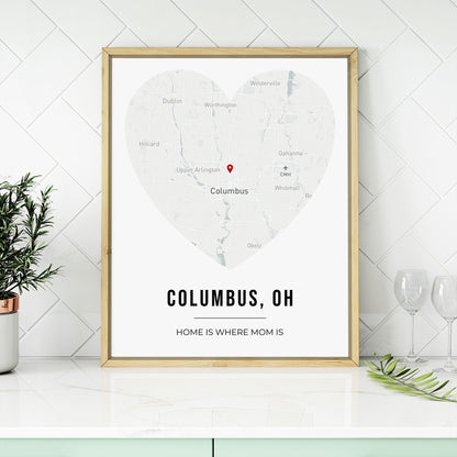 Father's Day Heart Map Art Conquest Maps LLC