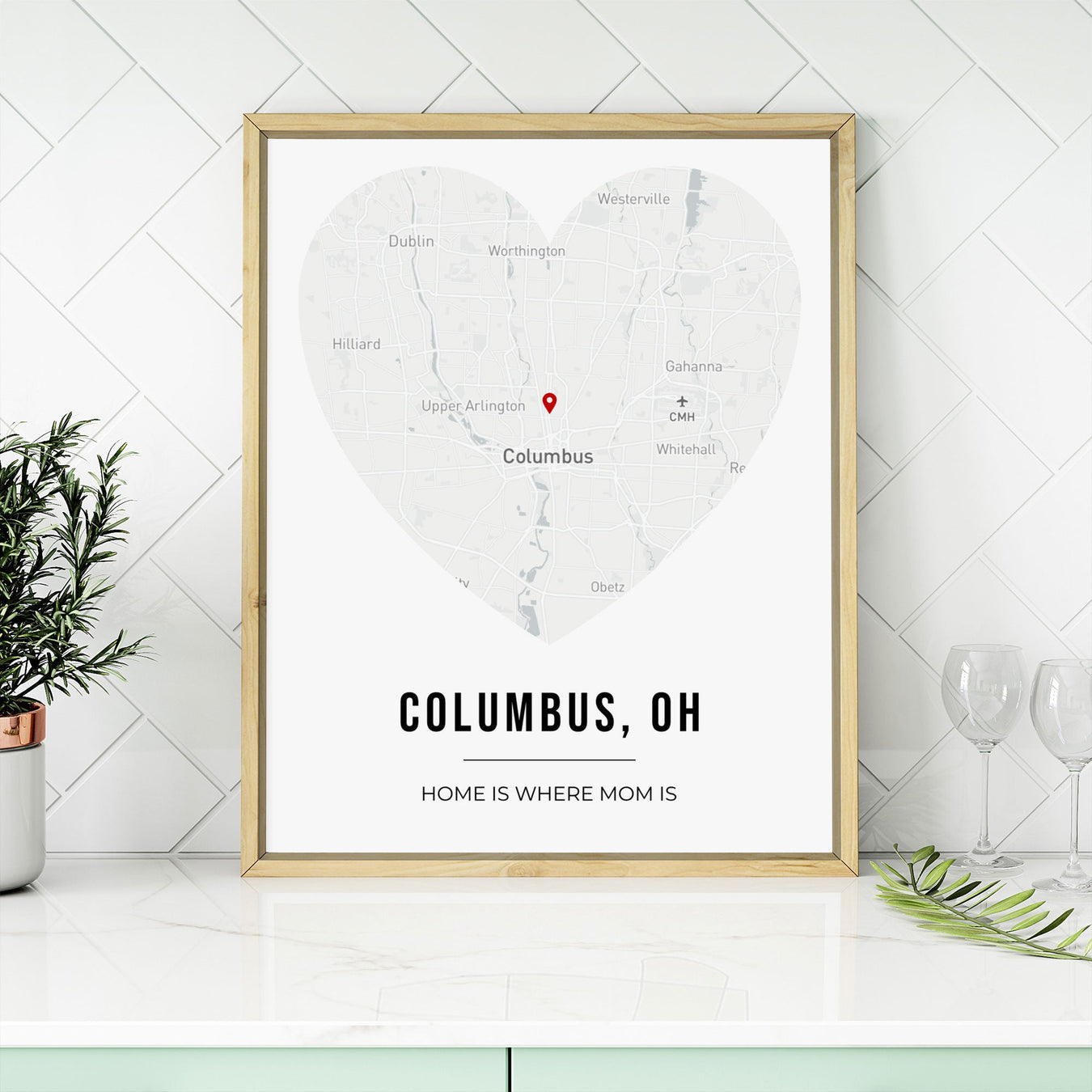 Mother's Day Heart Maps - Canvas Wall Art Gifts for Mom