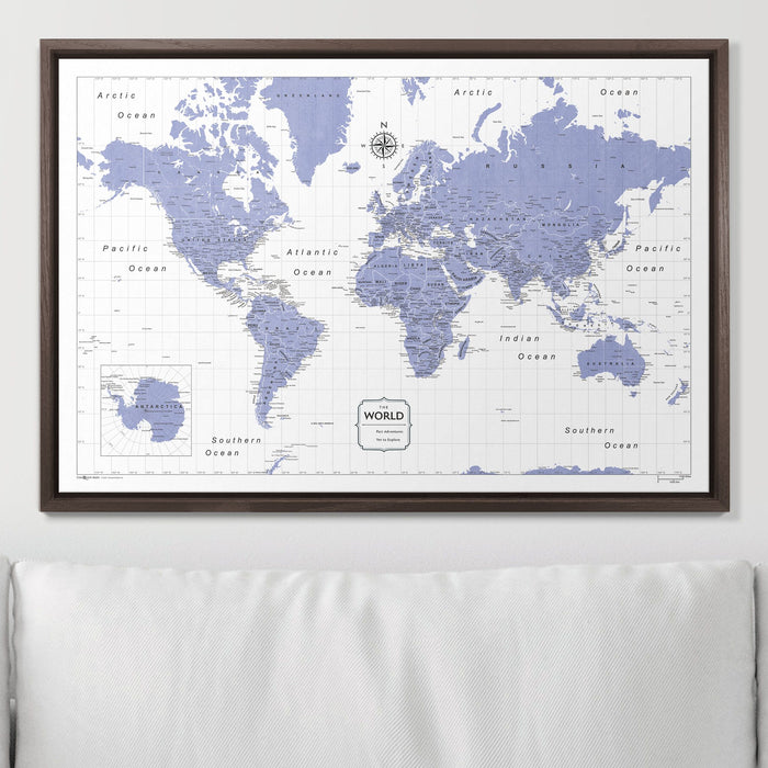 Push Pin World Map (Pin Board) - Purple Color Splash