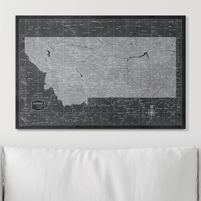 Push Pin Montana Map (Pin Board) - Modern Slate